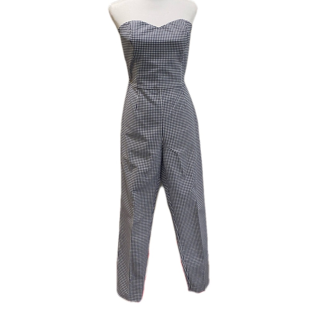 Michael Kors strapless jumpsuit gingham size 10